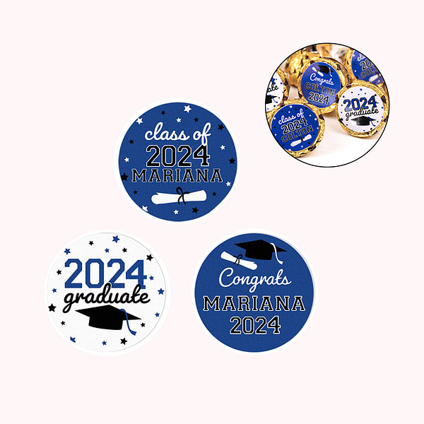 Personalized Graduation Stickers for Chocolate Candy 252 Pcs Class of 2024 Graduation Party Favors