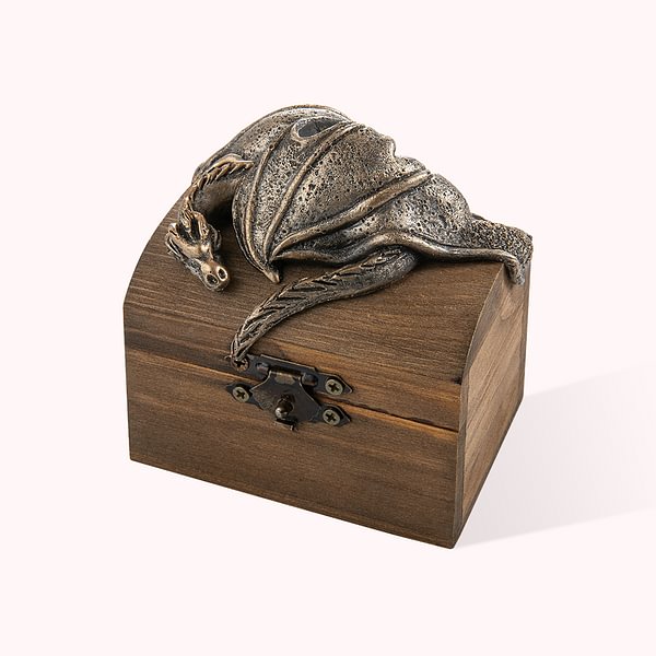 Personalized Dragon Wooden Ring Jewelry Box with Name for Wedding Ceremony Proposal Engagement