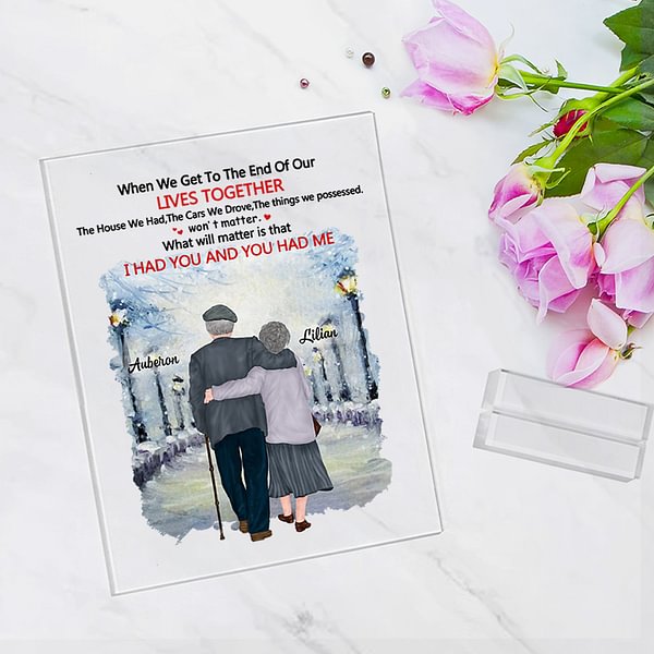 Personalized I Had You And You Had Me Street Walking on a Snowy Day Romantic Scene Acrylic Plaque Anniversary Gift House Decorations