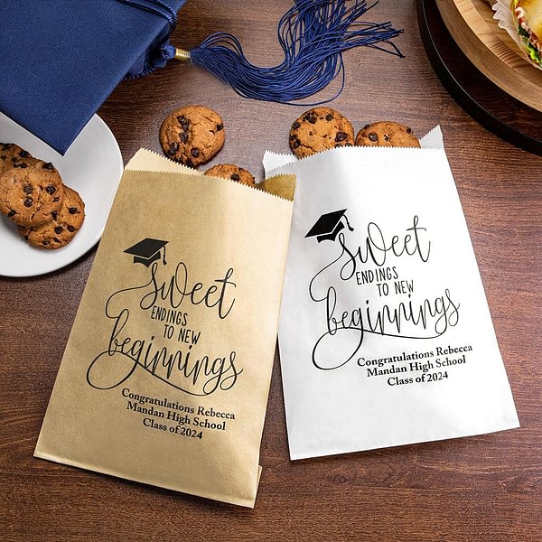 Personalized Food-grade Cookie Candy Treat Bags Set of 20 Class of 2024 Graduation Party Favors Decoration for Graduates Seniors