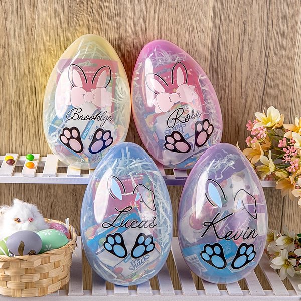 Personalized Easter Bunny Fillable Egg with Name Easter Gift for Kids