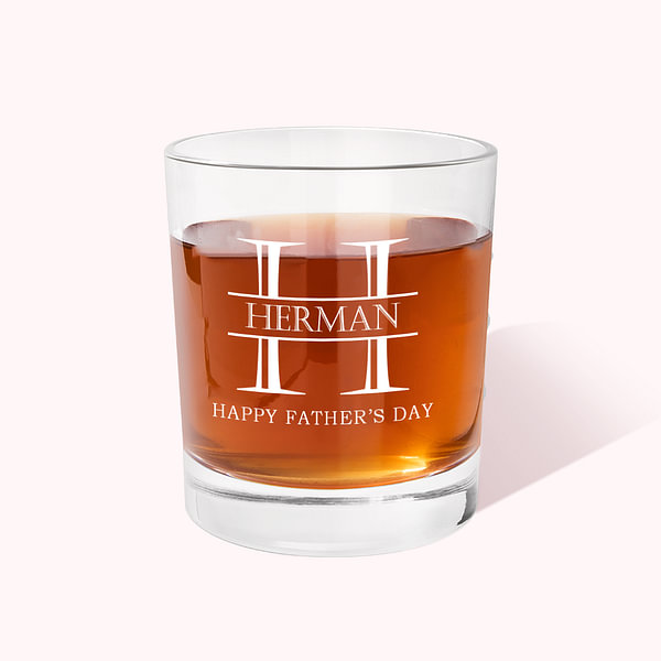 Personalized 10oz Engraved Food Grade Whiskey Glasses with Initial Name and Text Birthday Housewarming Gift for Men Whiskey Bourbon Drinkers