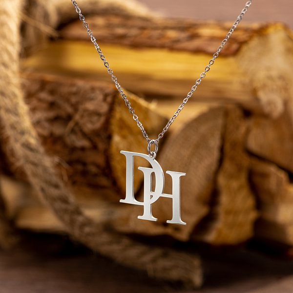 Personalized Chic Double Letters Necklace Wedding Birthday Jewelry Gift for Women