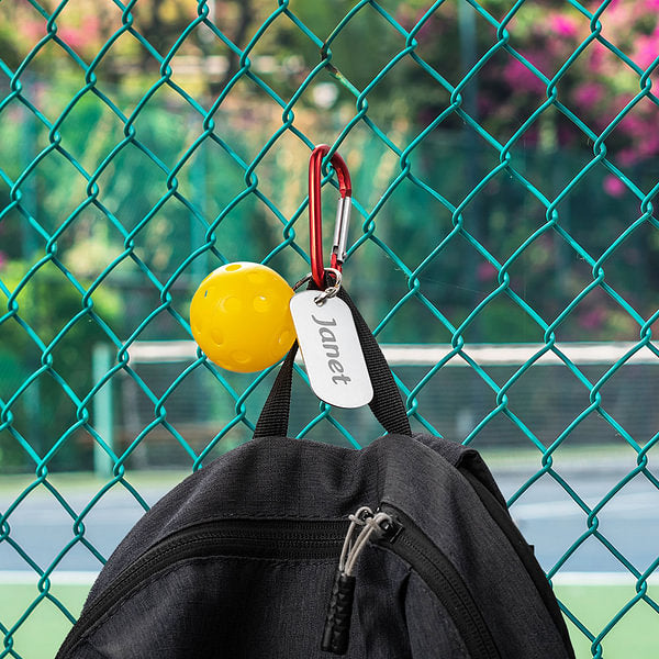 Personalized Pickleball Keychain Bag Tag Clip Backpack Accessory Decoration with Text Birthday Gift for Pickleball Lover