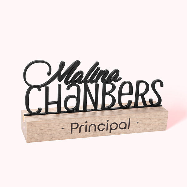 Personalized Wooden Teacher Name Sign Desk Nameplate Teacher Appreciation Gift Office Gift for Teacher Principal