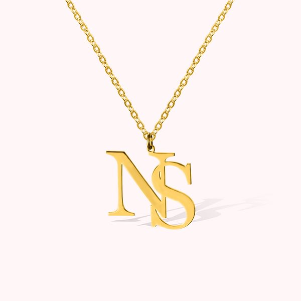 Personalized Chic Double Letters Necklace Wedding Birthday Jewelry Gift for Women