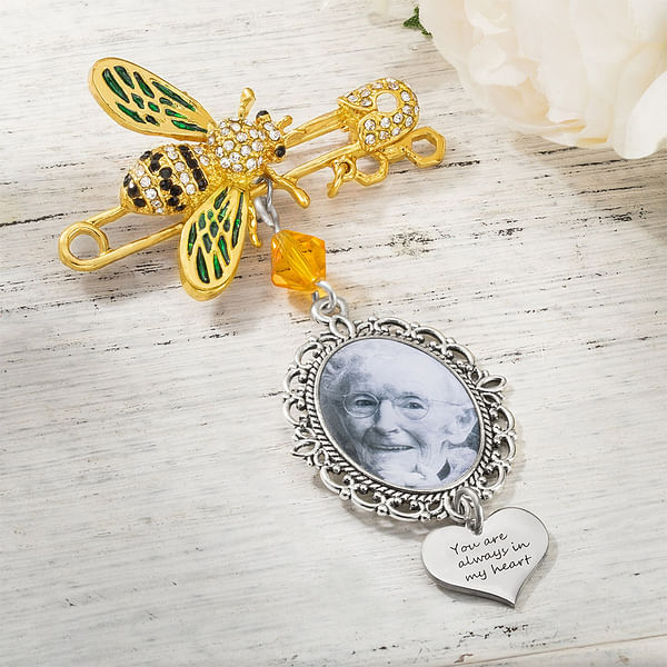 Personalized Wedding Bouquet Photo Charm Memorial Gift