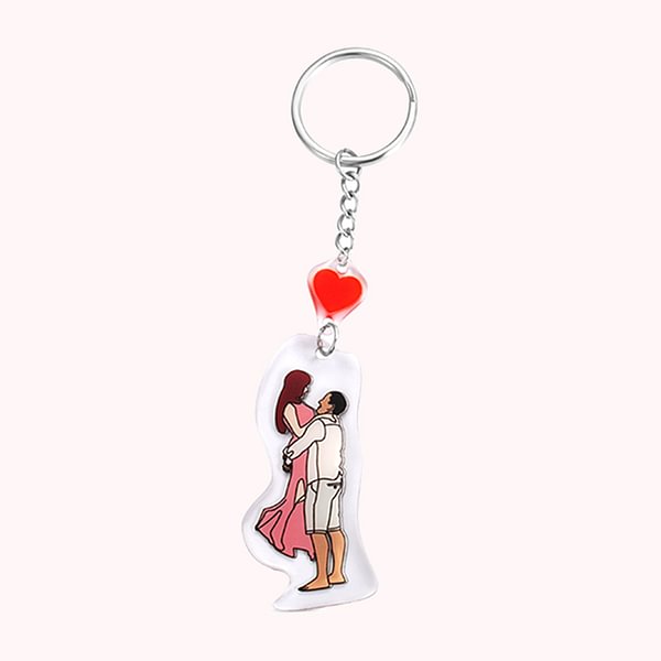 Creative Faceless Photo Portrait Keychain