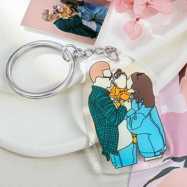 Creative Faceless Photo Portrait Keychain