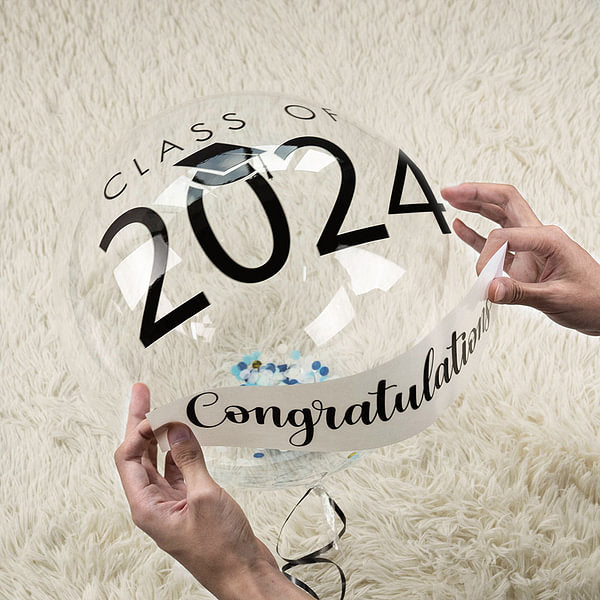 Personalized 24 Inch Graduation Confetti  Balloons Set of 2 Class of 2024