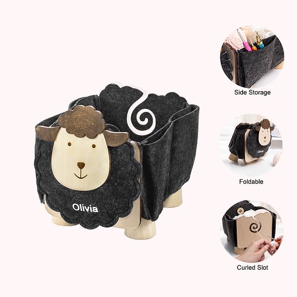 Personalized Sheep Shape Sewing Storage Organizer Yarn Sewing Tools Accessories Box Birthday Christmas Gift for Tailor Handicraft Lover