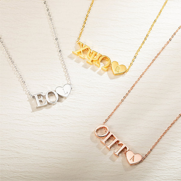 Personalized Sorority Greek Letters Necklace with Engraved Heart Charm and Card College Graduation Gift for Friends Girls