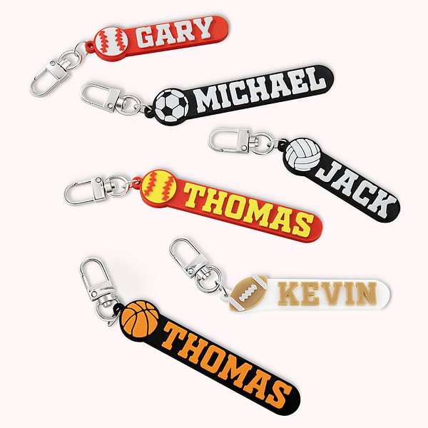 Personalized 3D Printed Sports Ball Keychain Name Tag