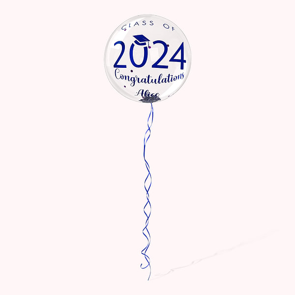 Personalized 24 Inch Graduation Confetti  Balloons Set of 2 Class of 2024