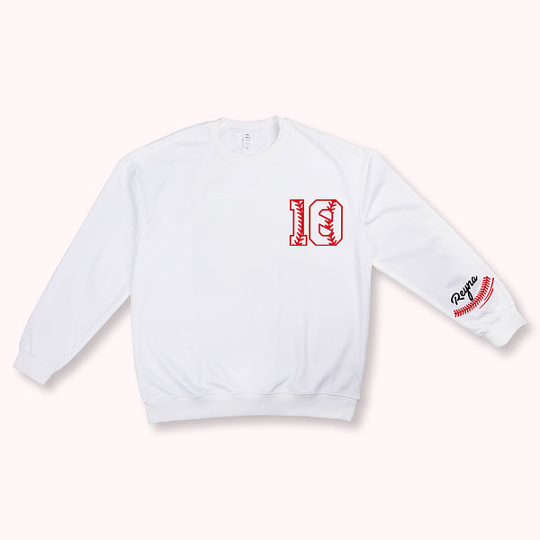 Personalized Baseball Jersey Sweatshirt with Name and Number Game Day Birthday Gift for Baseball Lovers