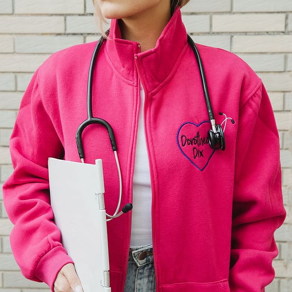 Personalized Embroidery Nurse Jacket with Zip and Pockets Back to School Graduation Gift for Nursing Student Medical Staff