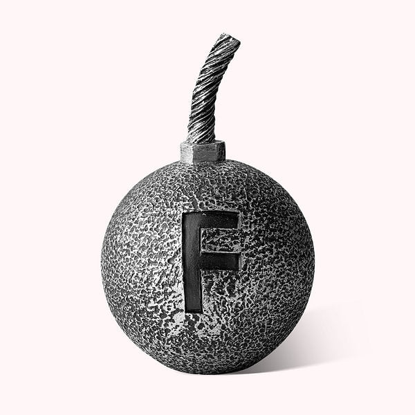 Personalized Initial F Bomb Paperweight Desk Accessory for Home Work Office Co-Worker Gift