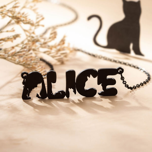 Personalized Adorable Cat Name Necklace