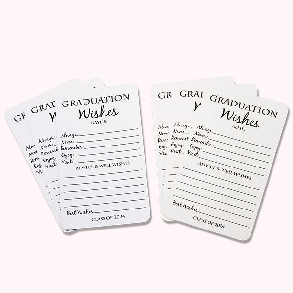 Personalized Graduation Wishes Advice Cards for Graduation Party Graduates Set of 15