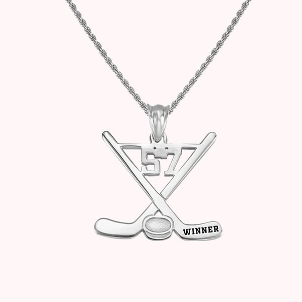 Ice Hockey Number Necklace