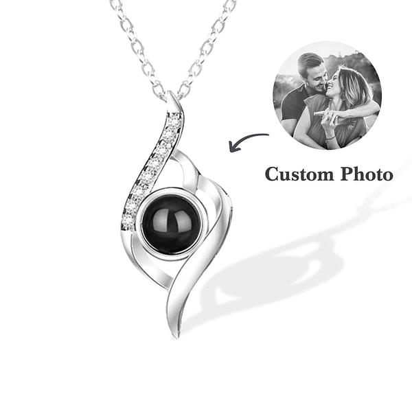 Personalized Projection Photo Necklace for Women Anniversary Birthday Gifts