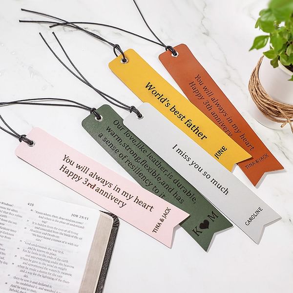 Custom Leather Bookmark for Bookworm