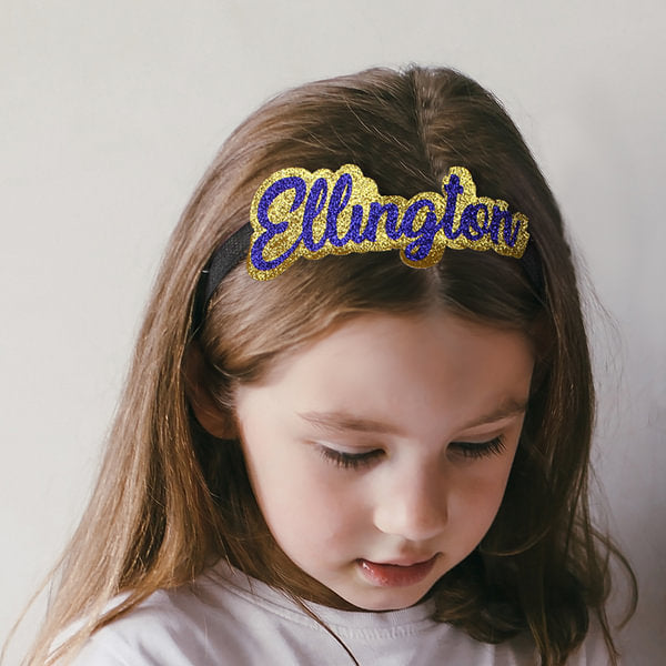 Personalized Glitter Name Stretchy Headbands for Youth Team Sport School Dance Cheer Hair Accessory