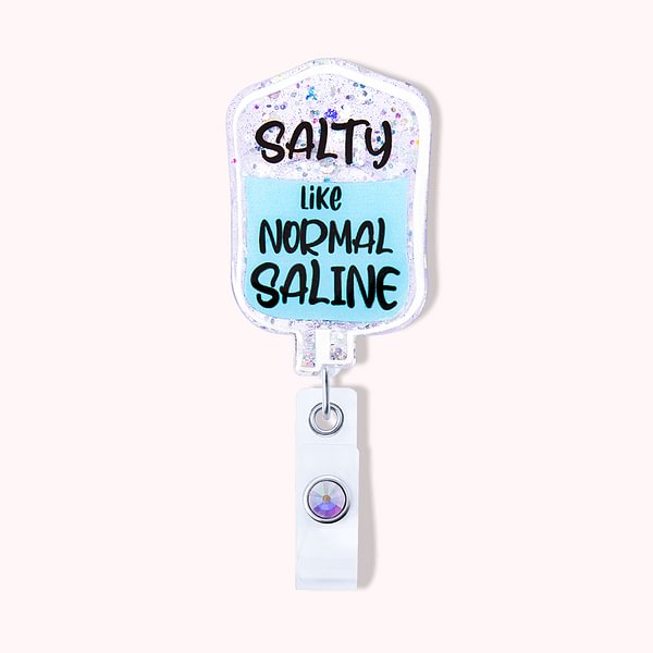 Custom Glitter IV Bag Nurse Badge Reel