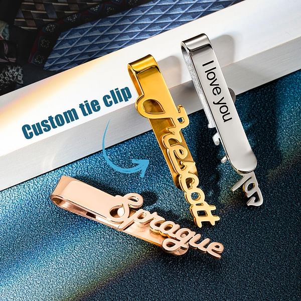 Personalized Name Tie Clip for Men