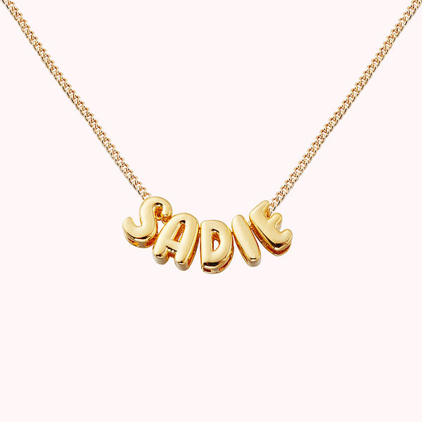 Personalized 3D Bubble Letter Necklace Minimalist Initial Name Jewelry Birthday Mother's Day Gift for Her