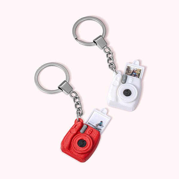 Personalized Multi-Color 3D Handmade Mini Camera Keychain with Photo Christmas Birthday Gift for Friend Family Camera Lover