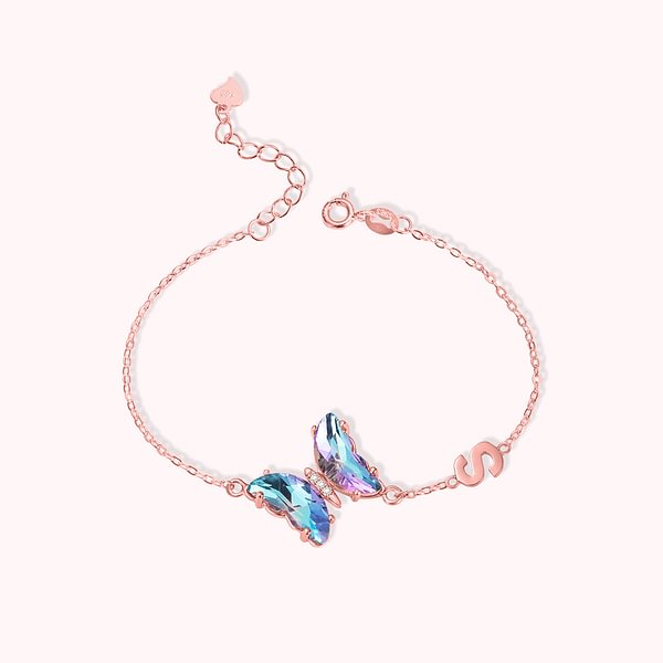 Customized Crystal Glass Butterfly Bracelet