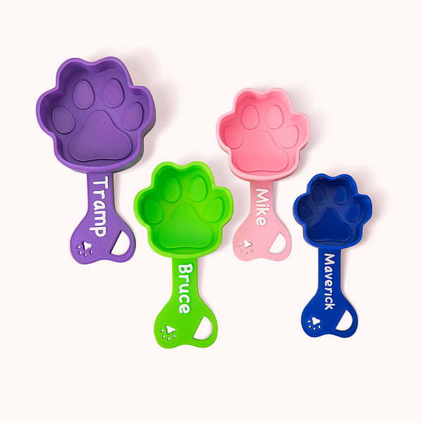 Personalized Paw Shape Dog Food Measuring Cup Scoop 3D Printed Pet Feeding Accessory Gift for Pet Lover Owner