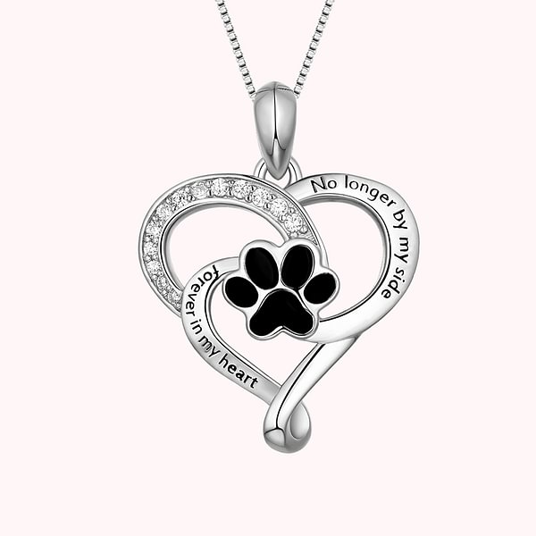 Pet Paw Print Love Heart Necklace | Callie