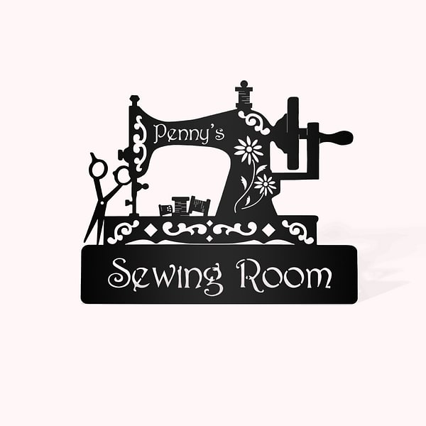 Personalized Metal Sewing Room Sign Quilting Sign Home Decor with Name Gift for Tailor Mom Grandma