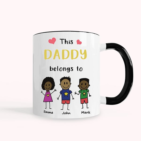 Personalized Family Kids Mug with Name Gift for Daddy