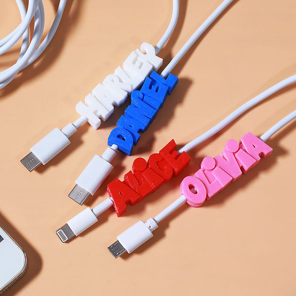 Personalized 3D Print USB Cable with Name for iPhone Micro USB Type C Christmas Gift Birthday Gift