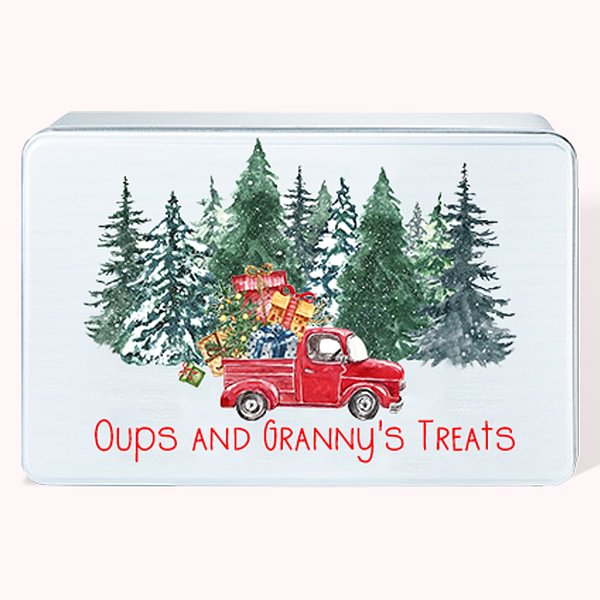 Personalized Metal Christmas Truck Biscuit Tin