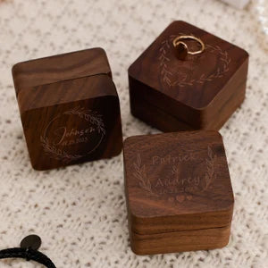 Wooden Ring Box for Proposal,Personalized Engraving Ring Box,Wedding Ring Bearer,Ring Box for Engagement,Anniversary Gifts,Wedding Gifts