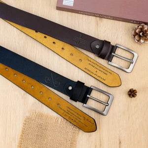 Personalised Engraved Belt with Custom Text, Leather Belt for Dad, Anniversary Gift for Husband, Birthday Gift for Boyfriend, Fathers Day Gift