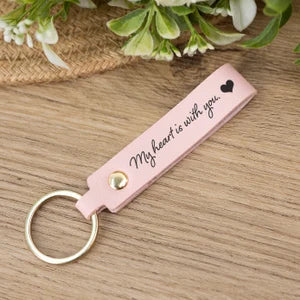 Custom Text Leather Key Chain, Leather Key Ring for Wife, Personalised Keychain for Women, Anniversary Gift,Declaration of Love Gift for Her