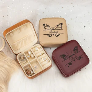 Personalised Birth Butterfly Jewelry Box for Girl, Butterfly Jewelry Case, Travel Gift for Women,Butterfly Gift for Daughter/Friend,Birthday