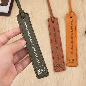 Leather Bookmark for 3rd Anniversary Gift,Personalized Bookmark,Anniversary Gift for Couple,Special Date Bookmark,Reading Leather Keepsake